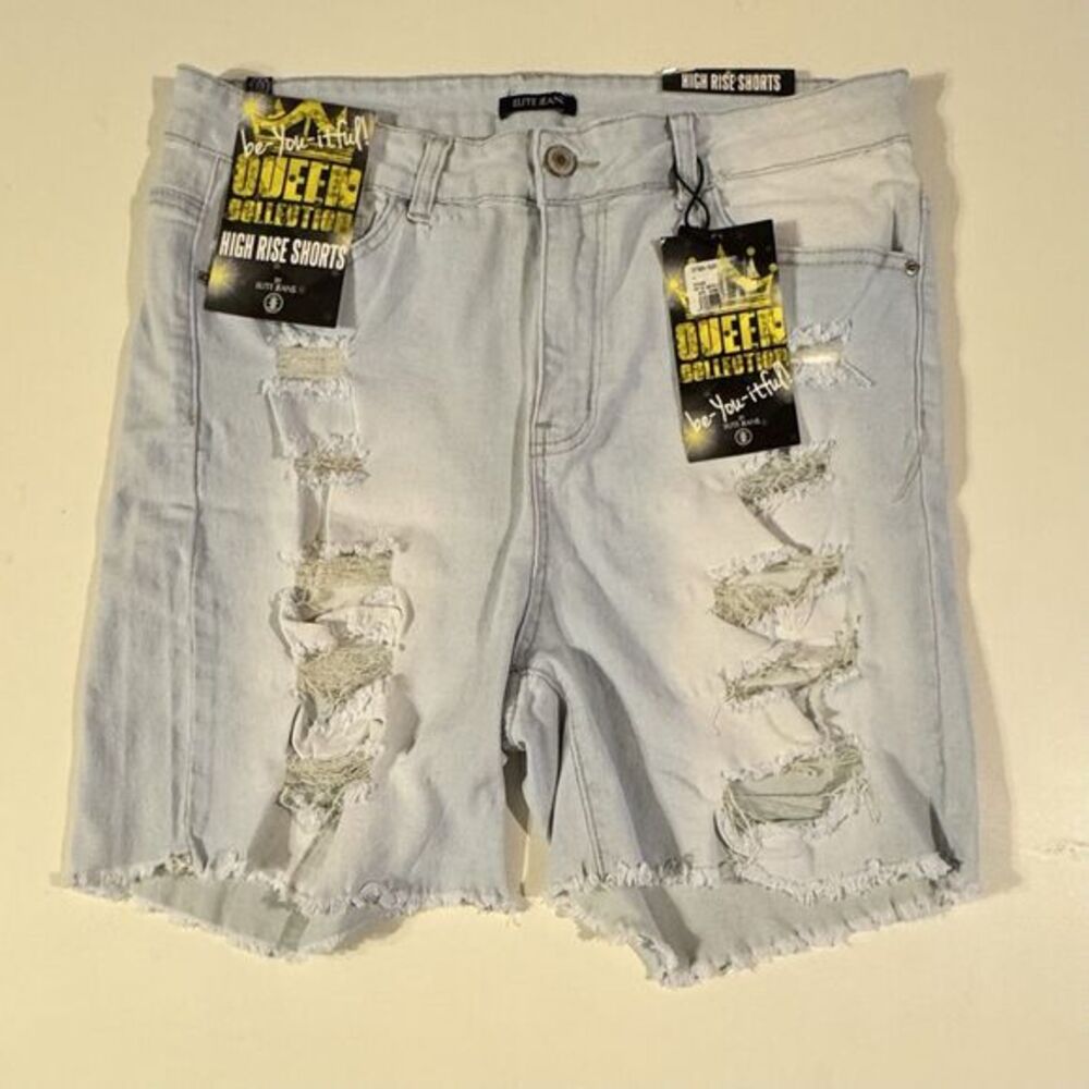 Elite Jeans Queen Collection Jean Shorts Womens Junior 15/16 High Rise Bermudas